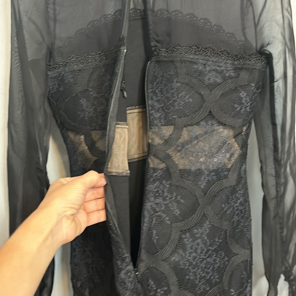 X by NBD MICHELLE lace sheer detail DRESS black size 4- gently used - Picture 14 of 16